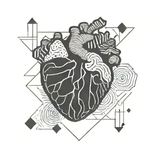 brain heart fingerprint  tattoo design idea