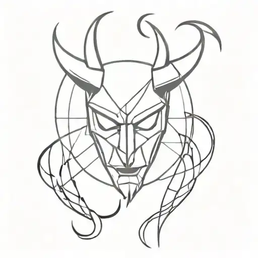 devil techno inspired patterns much simpler   tattoo design idea