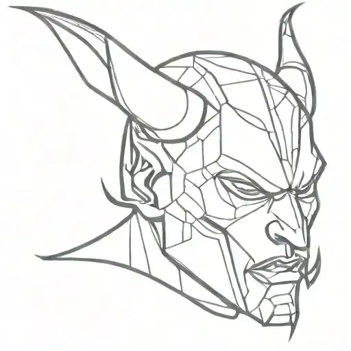 techno devil tattoo design idea