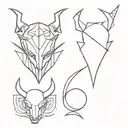 devil techno inspired patterns much simpler   tattoo design idea