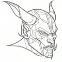 techno devil tattoo design idea