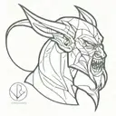 techno devil tattoo design idea