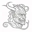 techno devil tattoo design idea