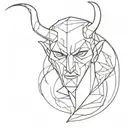 techno devil tattoo design idea