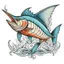 Blue Marlin  tattoo design idea