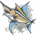 Blue Marlin  tattoo design idea