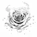 rose watercolor tattoo design idea