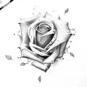 rose watercolor tattoo design idea
