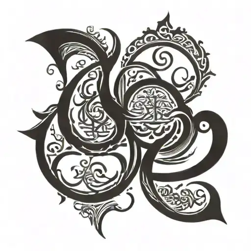 tattoo arabic calligraphy caligram tattoo design idea