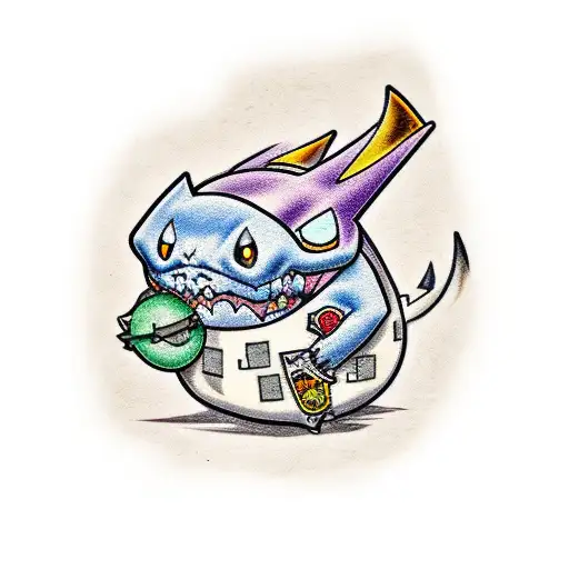 gengar the pokemon plumber tattoo design idea