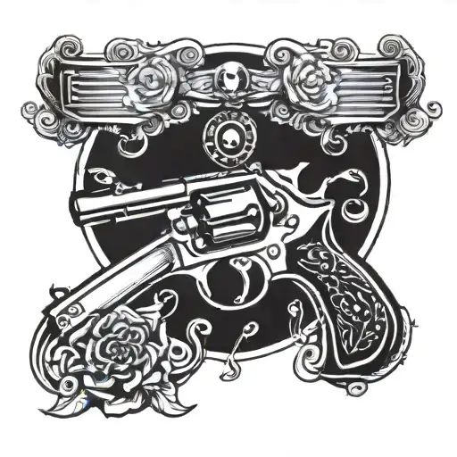pistol gun tattoo design idea