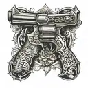 pistol gun tattoo design idea