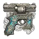 pistol gun tattoo design idea