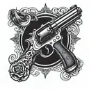 pistol gun tattoo design idea