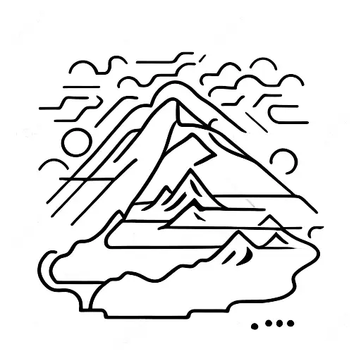 A mountain peak with the word 'perseverance' written on it tattoo design idea