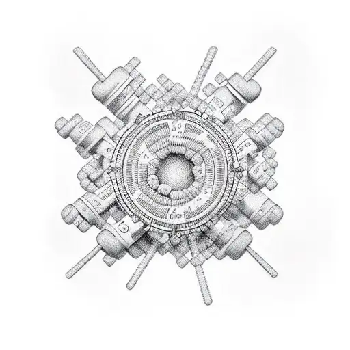 Chemical structure of caffeine molecule tattoo design idea