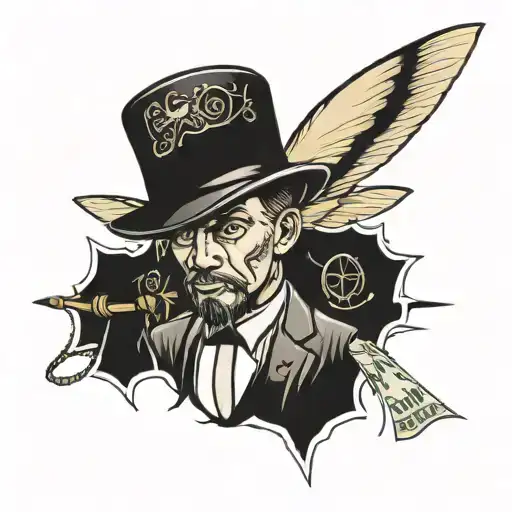 hardworking,fly, money flying tattoo design idea