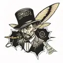 hardworking,fly, money flying tattoo design idea