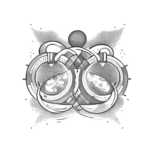 Gemini zodiac, travel the world  tattoo design idea