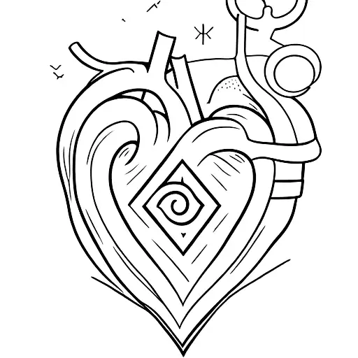 heart with a J  tattoo design idea