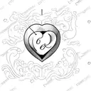 small and minimalist heart with the letter J disguised tattoo design idea