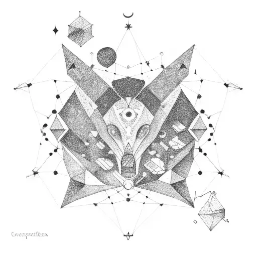 constellation cassiopeia in sky tattoo design idea