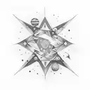 constellation cassiopeia in sky tattoo design idea