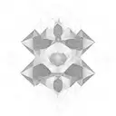 Abstract geometric shapes representing mathematical concepts in space tattoo design idea
