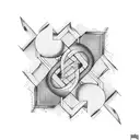 Mathematical equations intertwined with flames tattoo design idea