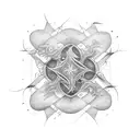 Mathematical equations intertwined with flames tattoo design idea