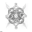 Mathematical equations intertwined with flames tattoo design idea