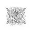 Mathematical equations intertwined with flames tattoo design idea