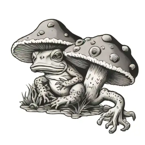 mushrooms toad smoking tattoo design idea