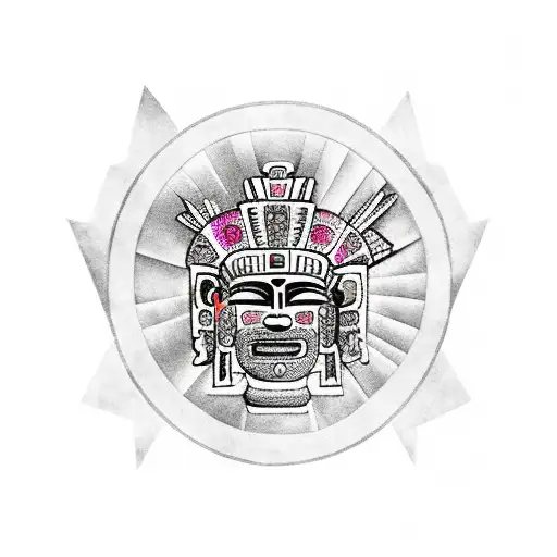 aztec and Mayan gods tattoo design idea