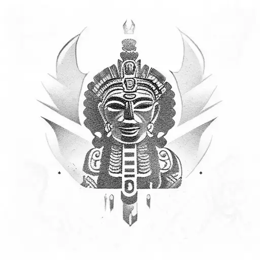 aztec and Mayan gods tattoo design idea