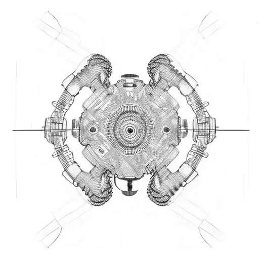 Carbon fiber robotic arm tattoo design idea