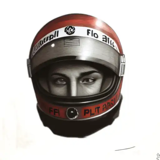 F1 pilot in helmet and mask tattoo design idea