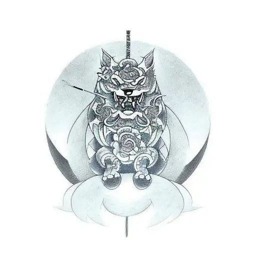 Design a tattoo featuring a dominant animal and elements of gym fitness wich shows i work hard tattoo design idea