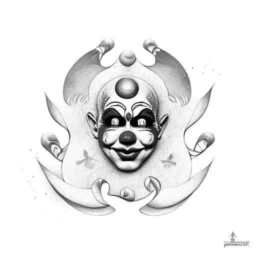 Payaso con alas en los pies tattoo design idea