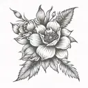 December birth flower December birth flower; May birth Flower; August birth Flower; March birth Flower tattoo design idea