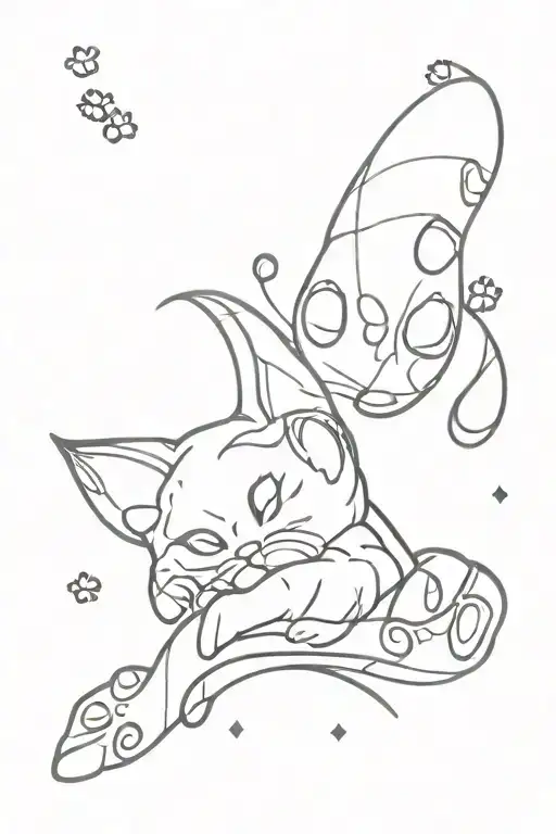 Cat paw print tattoo design idea