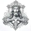 cross and jesus christ tattoo design idea