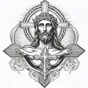 cross and jesus christ tattoo design idea