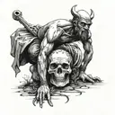 David standing over goliath holding his decapitated head tattoo design idea