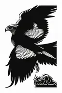 goshawk swooping tattoo design idea