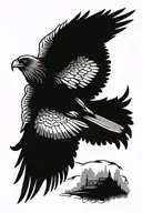 goshawk swooping tattoo design idea