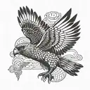 goshawk swooping tattoo design idea
