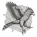 goshawk swooping tattoo design idea