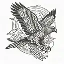 goshawk swooping tattoo design idea
