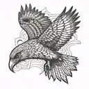 goshawk swooping tattoo design idea